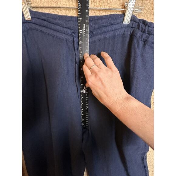 Vtg Kiko Linen Chino Drawstring Pants Pocketed Sz M 40x28 Vacation Resort Wear - Picture 5 of 7